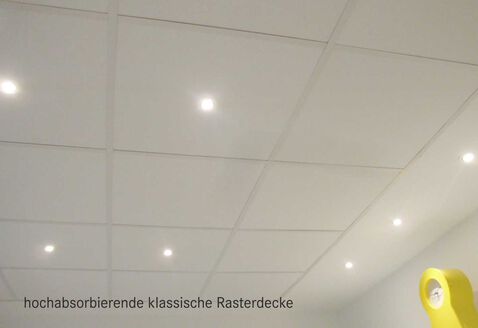 Rasterdecke klassisch hochabsorbierend abgehaengt